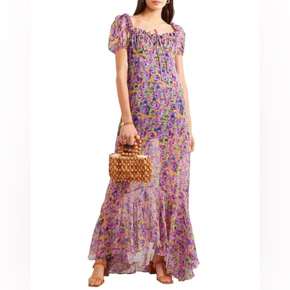 Elegant Purple Floral Maxi Dress